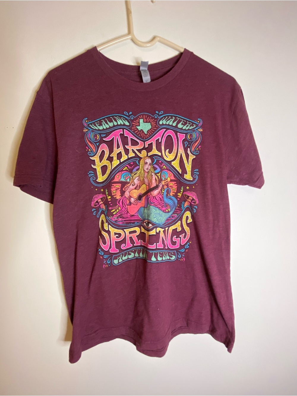 Next Level Apparel Maroon Barton Springs Graphic Tee